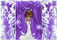 Lady with Purple Drapes, Floral Gatefold Doors