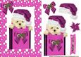 Cute Westie in Pink Santa Hat