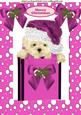Cute Westie in Pink Santa Hat A4