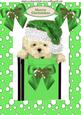 Cute Westie in Green Santa Hat A4