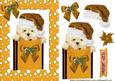 Cute Westie in Gold Santa Hat