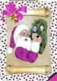 Santa on a Scroll in Pink A4