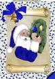 Santa on a Scroll in Blue A4