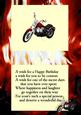 Red Motor Bike on Grey/red Abstract A5 Insert with Verse