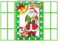 Cup of Tea Santa in Green French Doors