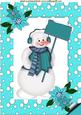 Snowman in Turquiose Snow Frame A4