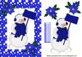 Snowman in Electric Blue Snow Frame
