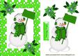 Snowman in Green Snow Frame
