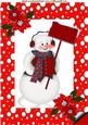 Snowman in Red Snow Frame A4