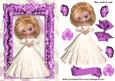 Pretty Lady in White Dress, in a Pink Ornate Frame