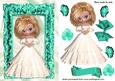 Pretty Lady in White Dress in Turq Ornate Frame