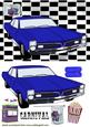 Drive in Movie with Popcorn Blue Car