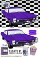 Drive in Movie with Popcorn Purple Car