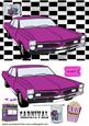 Drive in Movie, with Popcorn Cerise Car