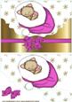 Little Kitty in Pink Santa Hat, on a Scalloped Envelope