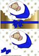 Little Kitty in Blue Santa Hat, on a Scalloped Envelope
