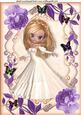 Pretty Lady in Lilac Rose Floral Frame A4