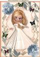 Pretty Lady in Silver Rose Floral Frame A4