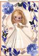 Pretty Lady in Blue Rose Floral Frame A4