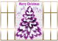 Pink Christmas Tree with Snow, French Gatefold