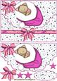 Pink Santa Hat with Kitty, on a Scalloped Envelope