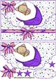 Purple Santa Hat with Kitty,on a Scalloped Envelope