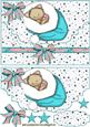 Turq Santa Hat with Kitty, O a Scalloped Envelope