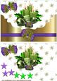 Green Festive Candles with Purple Bow