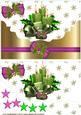 Green Festive Candles with Pink Bow