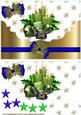 Green Festive Candles with Blue Bow
