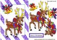 Santa's Reindeer with Bells in a Purple Frame
