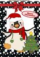 Jolly Little Christmas Penguin in Black Snow Frame A4
