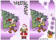 Gotcha a Bigger Tree Santa, on a Pink Scalloped Envelope