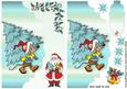Gotcha a Bigger Tree Santa on Turq Scalloped Envelope