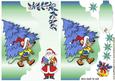 Gotcha a Bigger Tree Santa, on a Blue Scalloped Envelope
