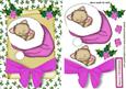 Little Kitty on a Scroll with Big Pink Bow