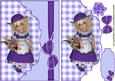 Sweet Little Girl in Purple on Scalloped Envelope