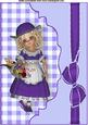 Sweet Little Girl in Purple on Scalloped Envelope A4