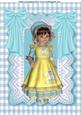 Little Lady All Dressed Up with Turq Bows A4