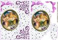 Nativity in Glass on Pink Scalloped Envelope