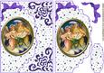 Nativity in Glass on Purple Scalloped Envelope