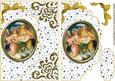 Nativity in Glass on a Gold Scalloped Envelope