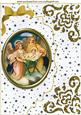 Nativity in Glass on Gold Scalloped Envelope A4