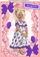 Strawberry Girl in Pretty Purple Dress with Butterflies A4