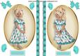 Strawberry Girl in Turq in Oval Frame Toppers
