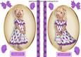 Strawberry Girl in Purple in Oval Frame Toppers
