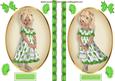 Strawberry Girl in Green in Oval Toppers