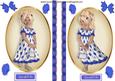 Strawberry Girl in Blue in Oval Topper