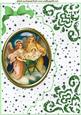 Nativity in Glass on Green Scalloped Envelope A4
