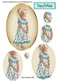 Strawberry Girl in Turquiose, Oval Pyramid